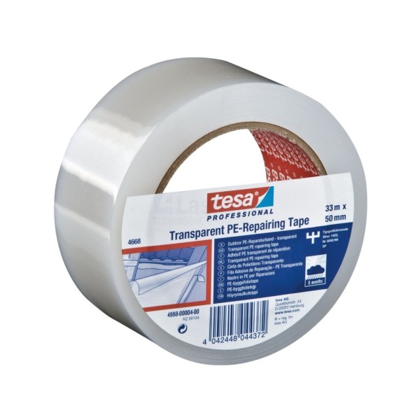 Linnentape Tesa 4668 50x0,14mm transp. weefsel/PE a33m