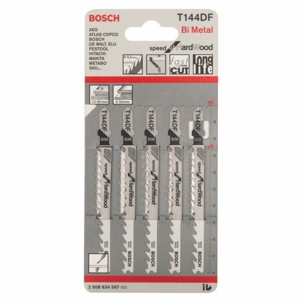 Decoupeerzaagblad Bosch T144DF T4-5,2mm BiM a5stuks
