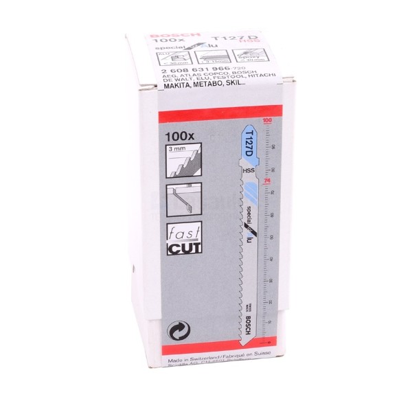 Decoupeerzaagblad Bosch T127D T3mm HSS a100stuks