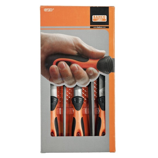 Vijlset Bahco 1-477-08-2-2 8"/200mm 5-delig halfzoet m hecht
