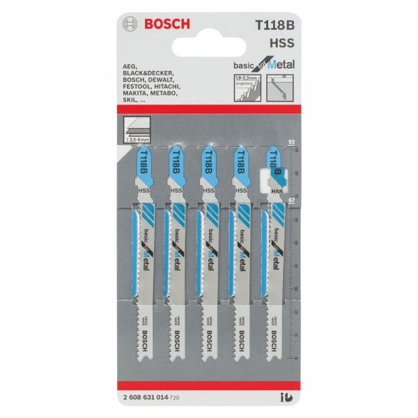 Decoupeerzaagblad Bosch T118B T1,9-2,3mm HSS a5stuks