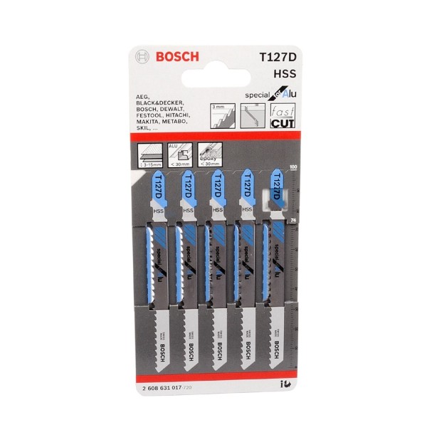 Decoupeerzaagblad Bosch T127D T3mm HSS a5stuks