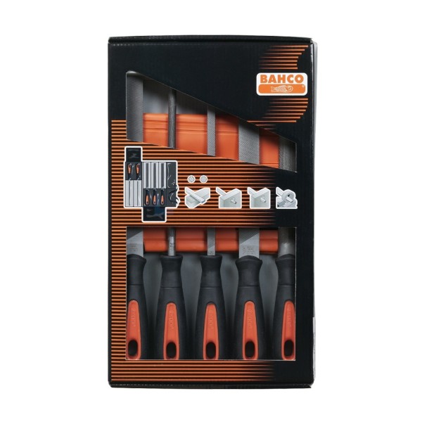 Vijlset Bahco 1-478-08-1-2 8"/200mm 5-delig basterd m hecht