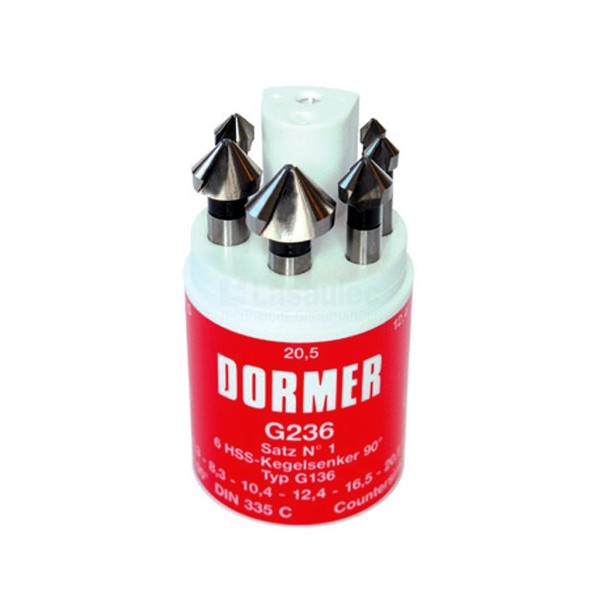 Verzinkboorset Dormer G236 6,3-20,5mm HSS nr.1, 6-delig