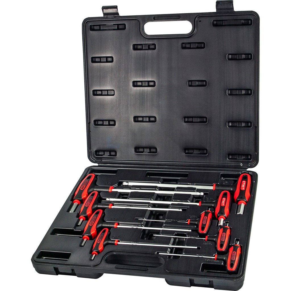 Inbusleutelset KS-Tools 1518150 2-12mm 9-delig T-greep kogelkop