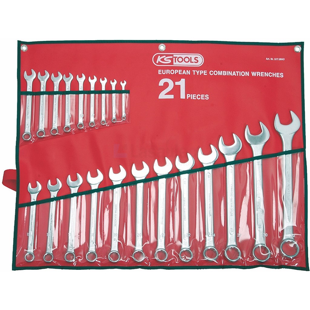 Steekringsleutelset KS-Tools 517.0043 6-32mm 21-delig