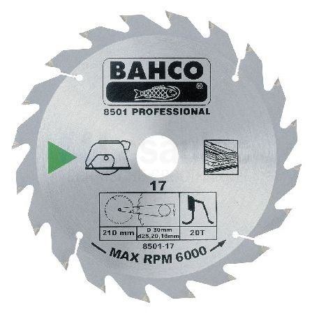 Cirkelzaagblad Bahco 8501-15 190x30mm, Z20 HM