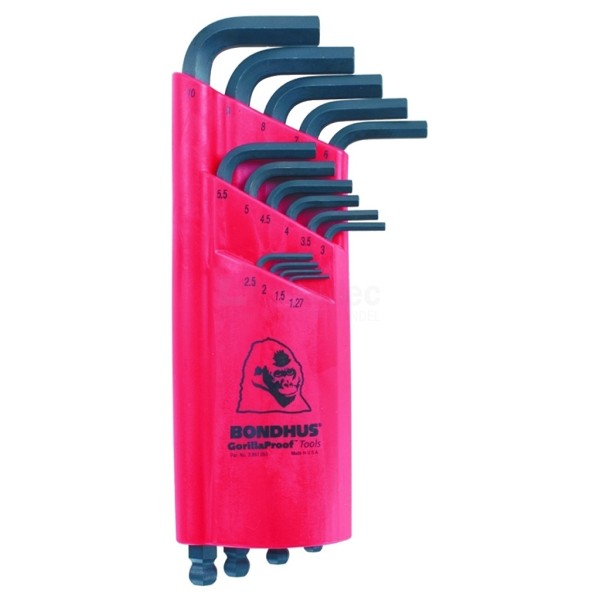 Inbussleutelset Bondhus BLX-15 1,27-10mm kogelkop haaks lang