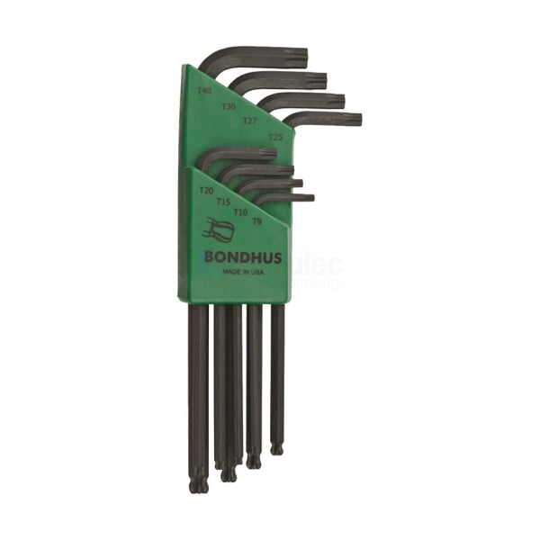 Inbussleutelset Bondhus LTX8 T9-T40 haaks kort