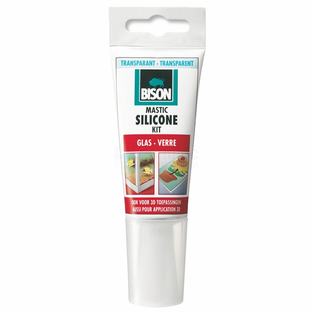 Siliconenkit Bison Glas 60 ml transparant