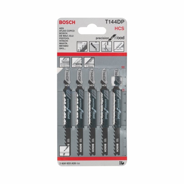 Decoupeerzaagblad Bosch T144DP T4mm HCS a5stuks
