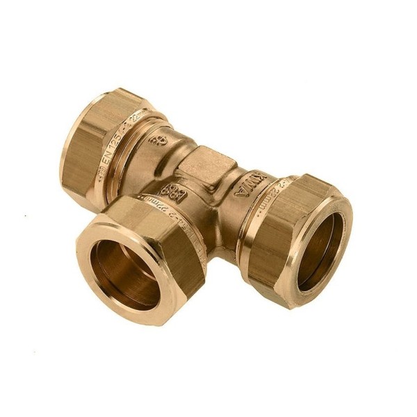 T-stuk Bonfix knel 28mm CuZn vpe=10st