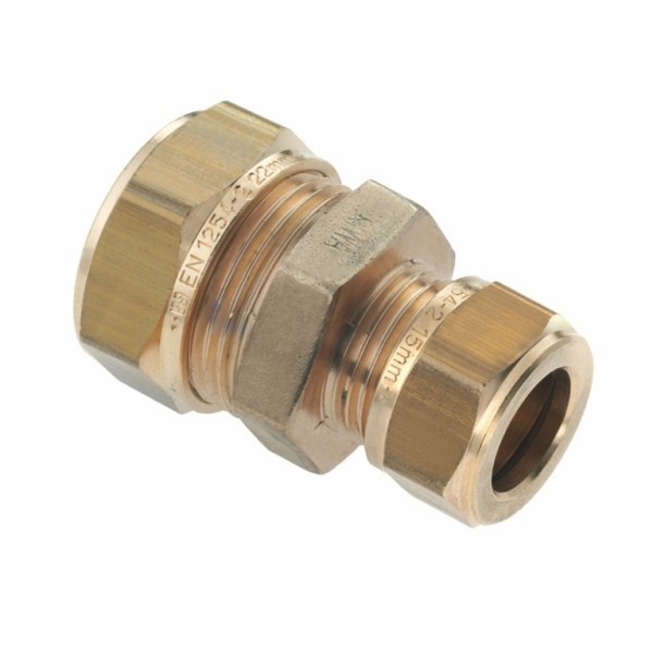 Rechte-verloopkoppeling Bonfix knel 28x22mm CuZn vpe=10st