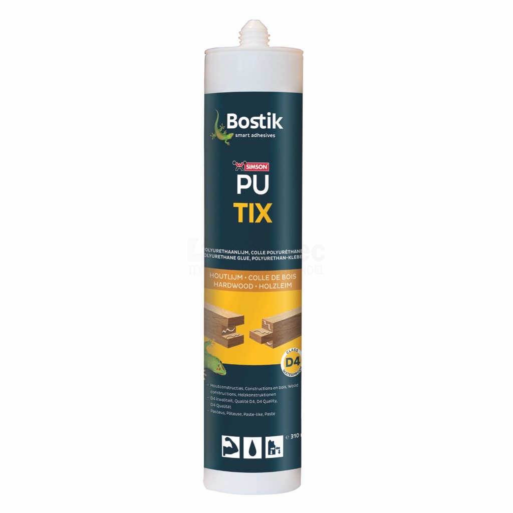 Houtlijm Bostik PU-Tix 310 ml transparant