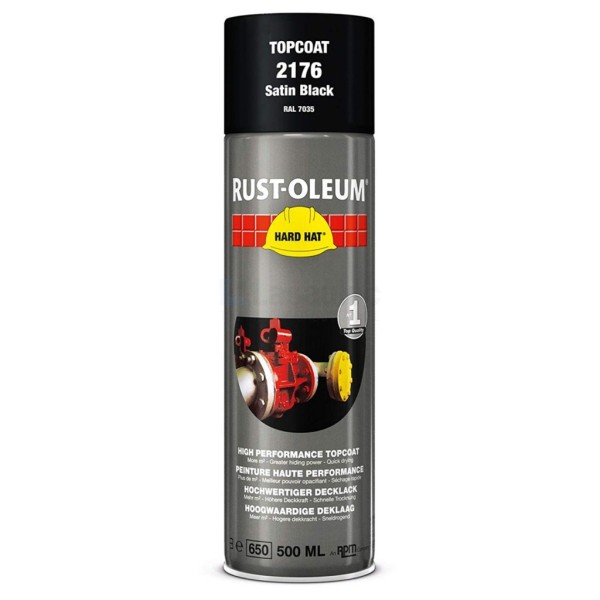 Verf Rust-Oleum 2176 500ml zwart RAL9005 zijdeglans