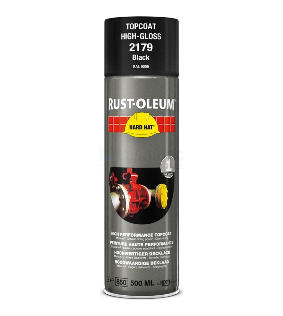 Verf Rust-Oleum 2179 500ml zwart RAL9005 glans