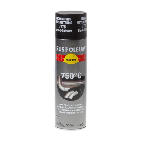 Verf Rust-Oleum 7778 500ml zwart hittebestendig