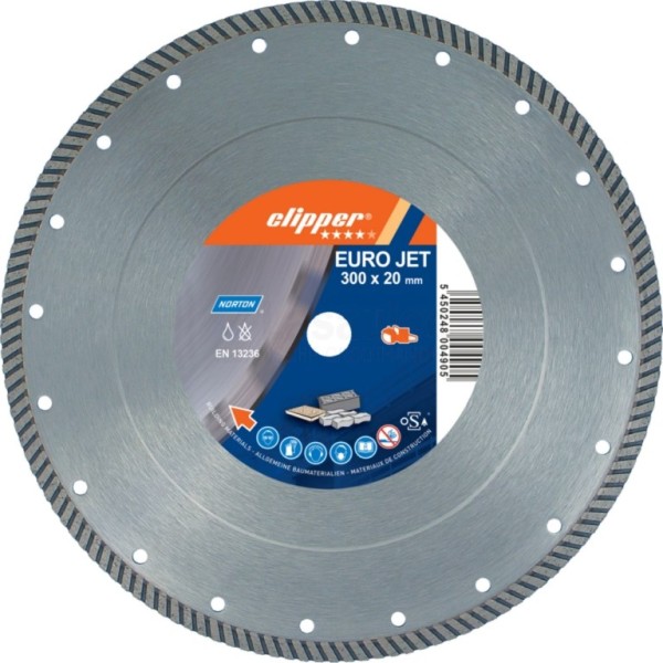 Diamantzaag Clipper Euro Jet 300x20mm/Segm.12x3,2mm natuursteen