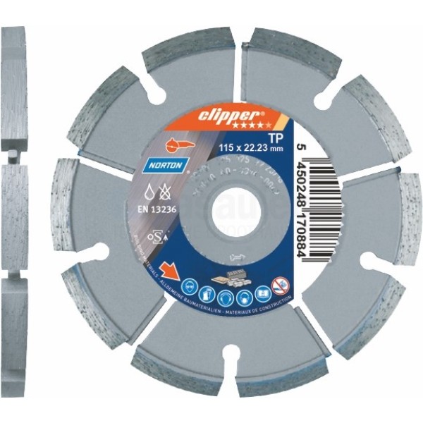 Diamantzaag Clipper TP Uni 125x22mm/Segm.6,5x6,5mm droog