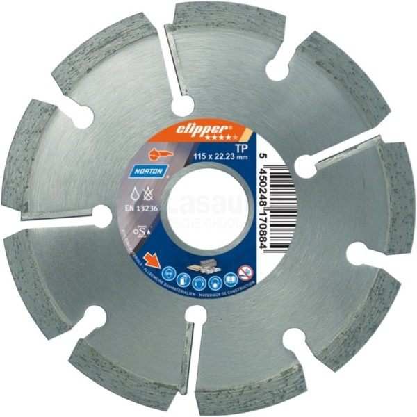 Diamantzaag Clipper TP Uni 115x22mm/Segm.6,5x8mm droog