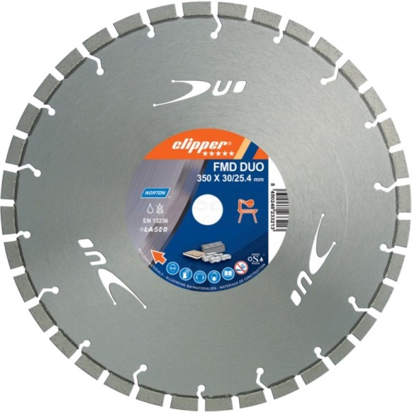 Diamantzaag Clipper FMD Duo Uni 450x25,4mm/Segm.10x3,2mm droog