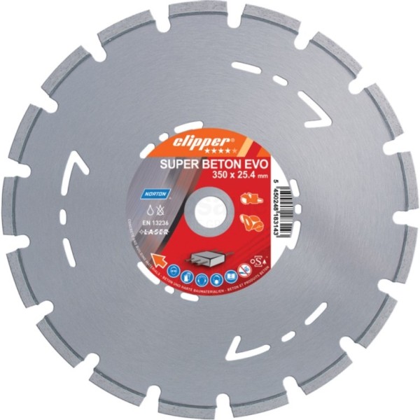 Diamantzaag Clipper Super Beton Evo 450x25,4mm/Segm.10x3,2mm dro