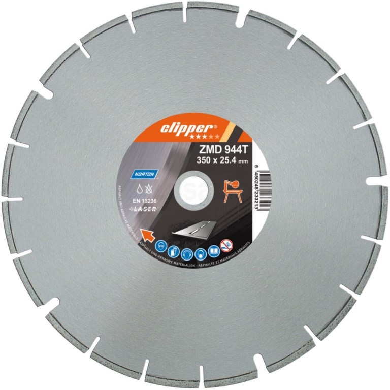 Diamantzaag Clipper ZMD944T 500x25,4mm/Segm.7x3,2mm droog