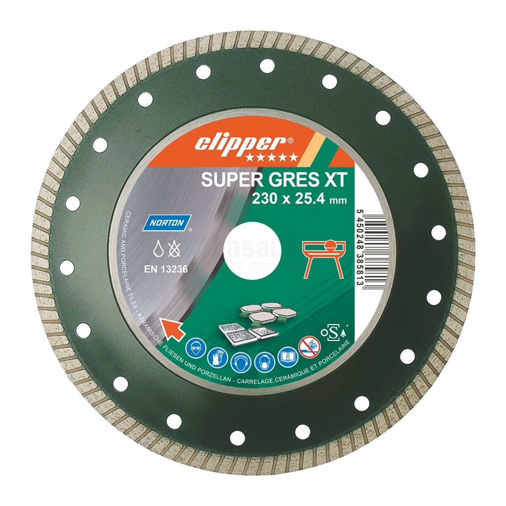 Diamantzaag Clipper Super Gres XT Tegel 180x22mm/Segm.10x1,4mm d