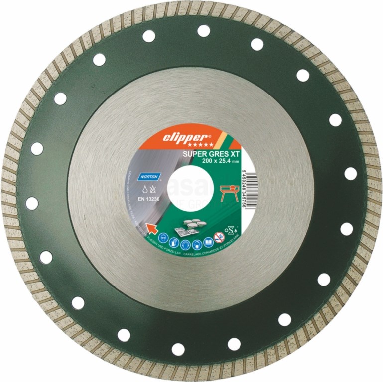 Diamantzaag Clipper Super Gres XT Tegel 200x25,4mm/Segm.10x1,4mm