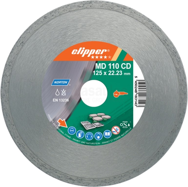 Diamantzaag Clipper MD 110 CD Tegel 115x22mm/Segm.9x1,6mm droog