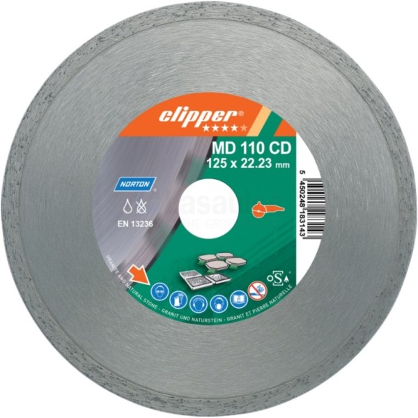 Diamantzaag Clipper MD 110 CD Tegel 230x22mm/Segm.9x2,2mm droog