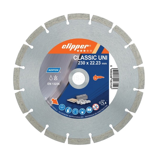 Diamantzaag Clipper Classic Uni 115x22mm/Segm.10x1,8mm droog