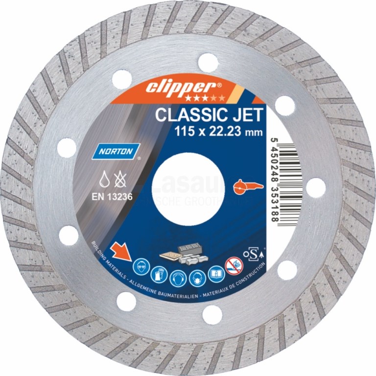 Diamantzaag Clipper Classic Jet 115x22mm/Segm.10x2,2mm natuurste
