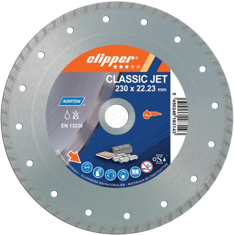 Diamantzaag Clipper Classic Jet 230x22mm/Segm.12x2,8mm natuurste