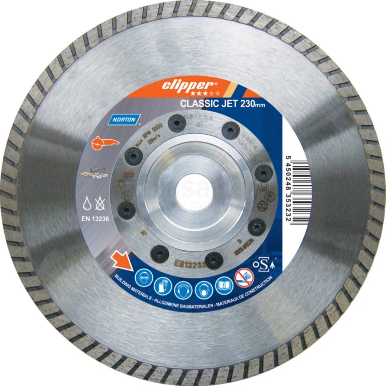 Diamantzaag Clipper Classic Jet 230x22mm/Segm.10x2,6mm natuurste