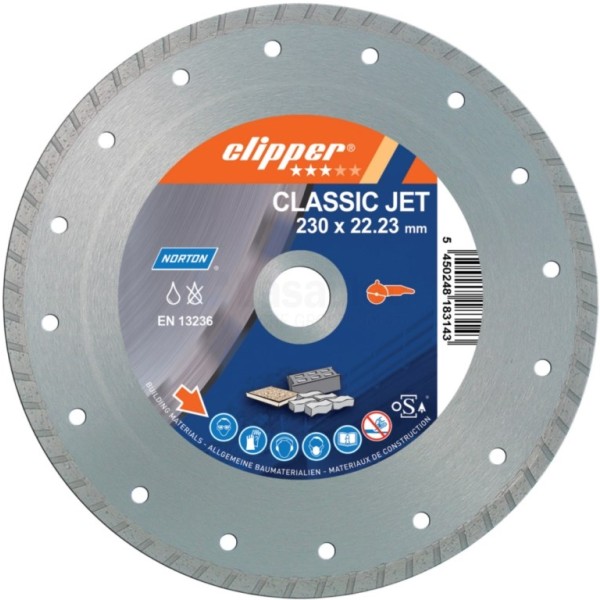 Diamantzaag Clipper Classic Jet 350x25,4mm/Segm.10x3,2mm natuurs