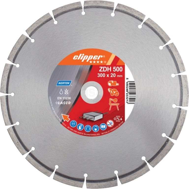 Diamantzaag Clipper ZDH 500 Beton 300x20mm/Segm.10x2,5mm droog