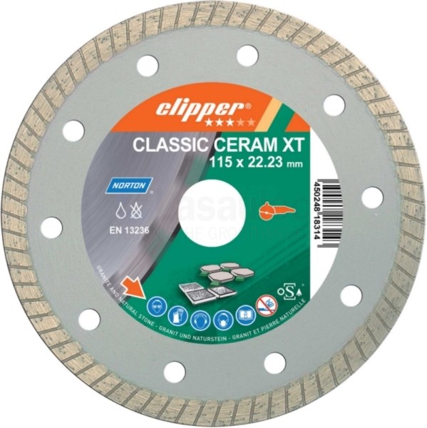 Diamantzaag Clipper Classic Ceram XT 115x22mm/Segm.7x1,6mm droog
