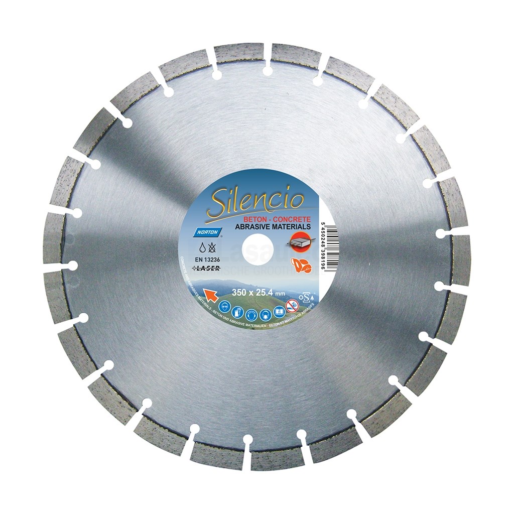 Diamantzaag Norton Clipper Silencio 350x25.4x15/3.1mm droog/nat