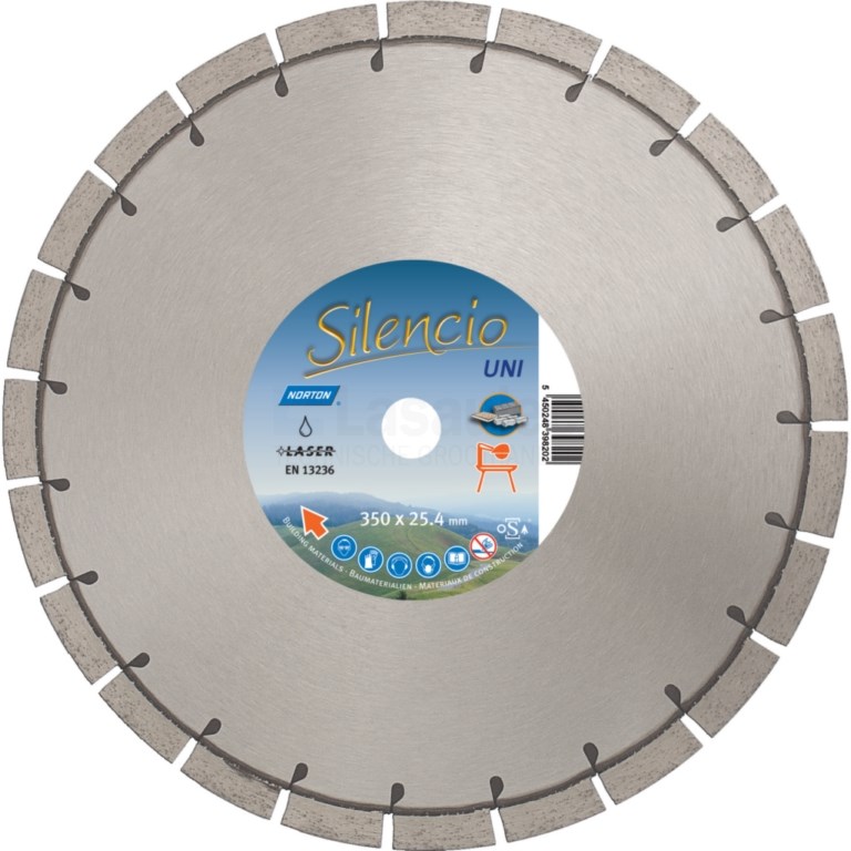 Diamantzaag Norton Clipper Silencio 350x25.4x15/3.1mm droog/nat