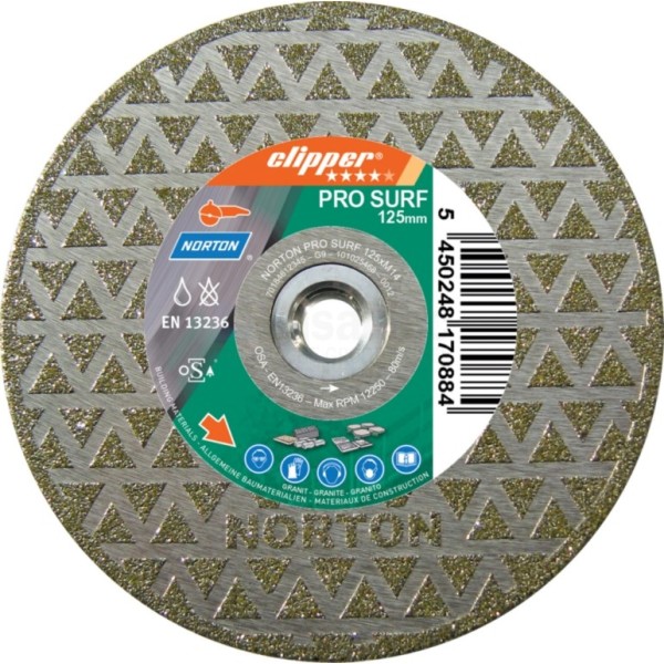 Diamantzaag Clipper Pro Surf 230x22mm universeel met flens 70/22