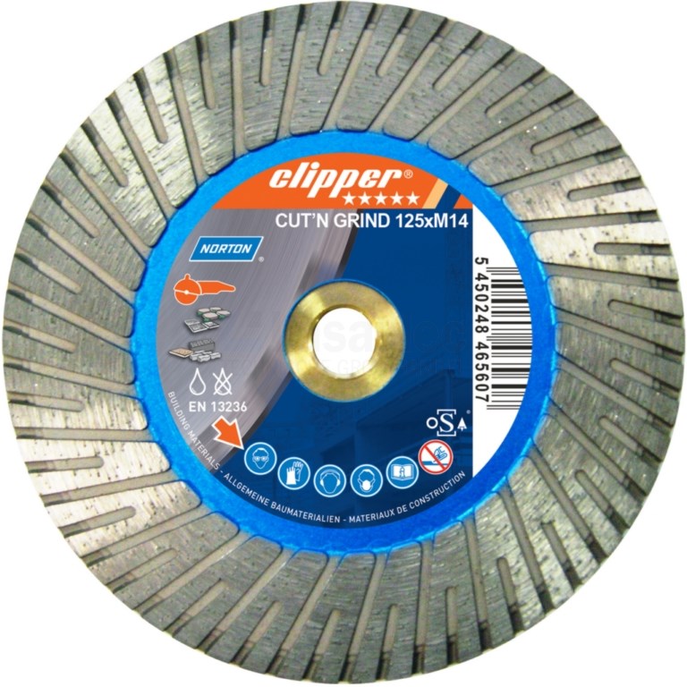 Diamantzaag Clipper Cut and Grind 125mmxM14 universeel droog