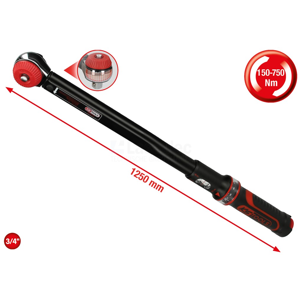 Momentsleutel KS-Tools 5161493 3/4" 140-750Nm draaiknop omst