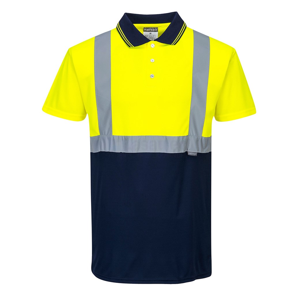 Poloshirt Portwest S479 2XL geel/marine 100%polyester
