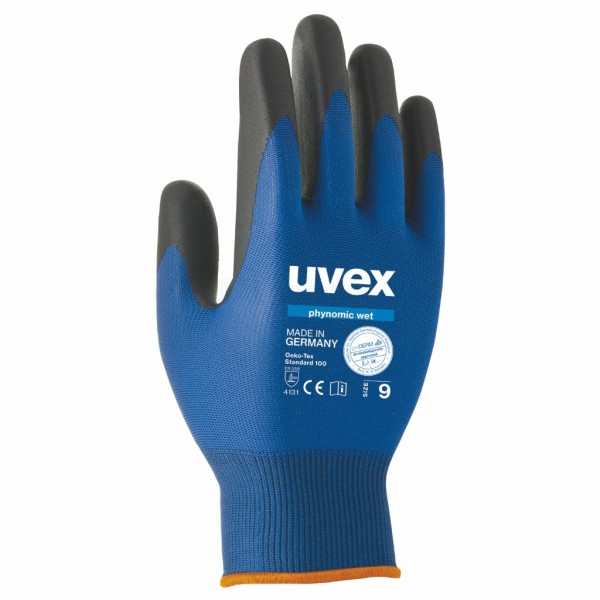 Handschoen Uvex Phynomic Wet 9 blauw/zwart