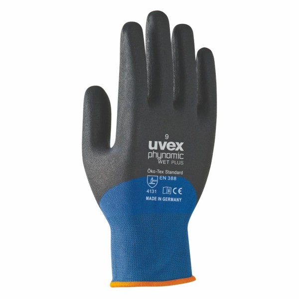 Handschoen Uvex Phynomic Wet Plus 10 blauw/zwart