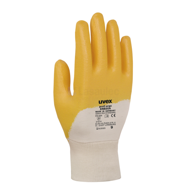 Handschoen Uvex Profi Ergo ENB20A 8 oranje/wit NBR
