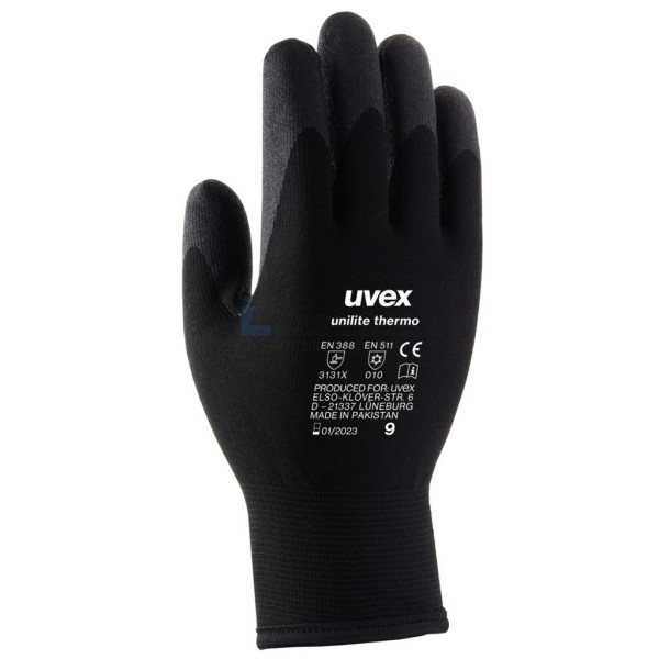 Handschoen Uvex Unilite Thermo 9 zwart