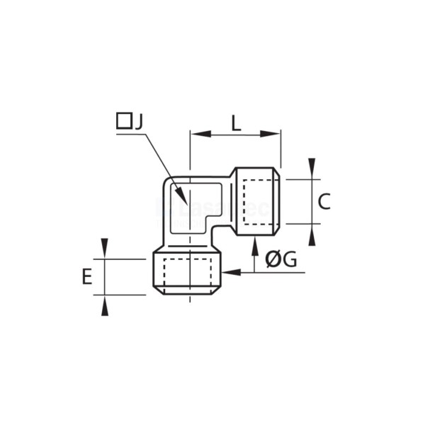 Knie Legris 01431010 1/8" CuZn sok, vpe=10st
