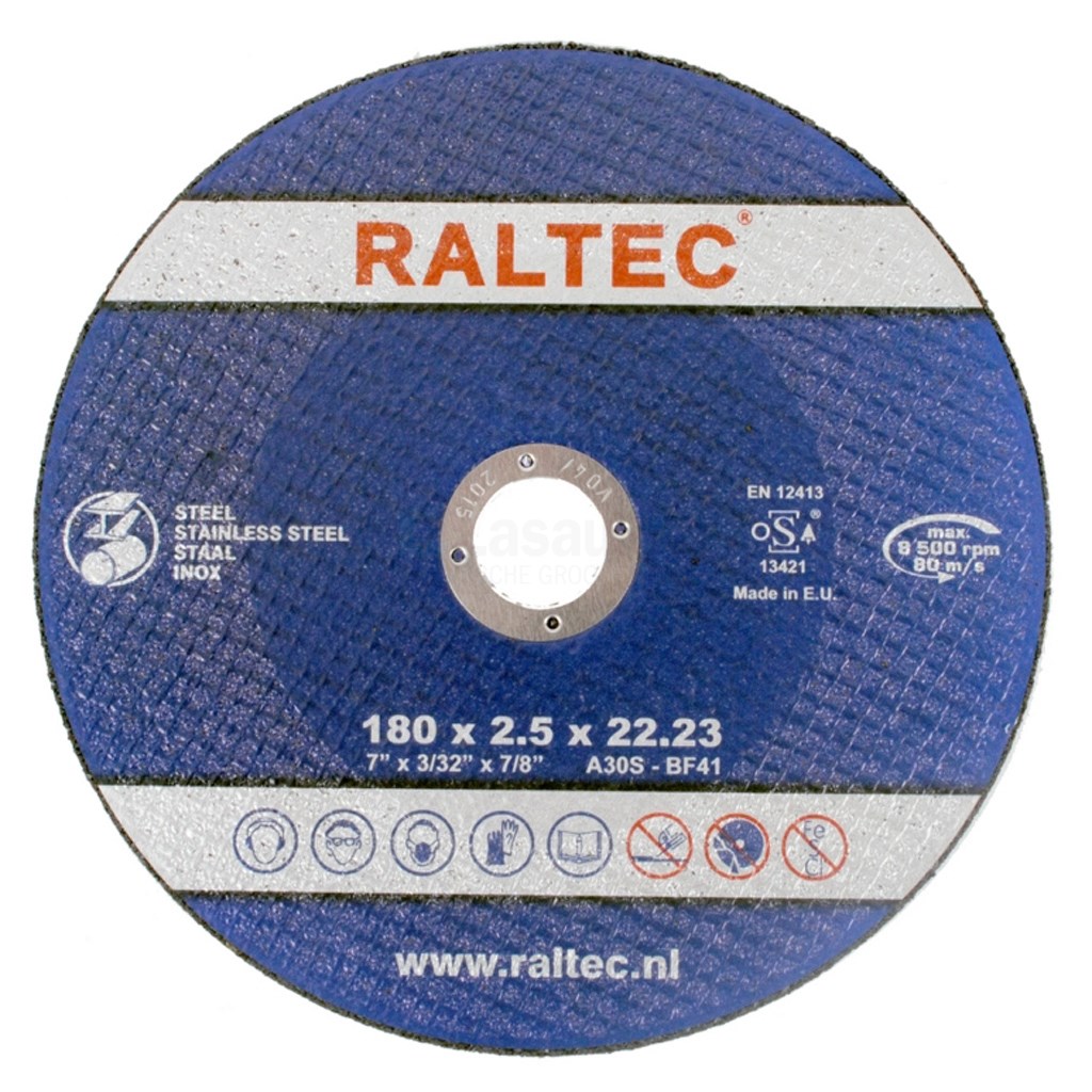 Doorslijpschijf Raltec A30S-BF41 180x2,5x22,2mm doos a25st
